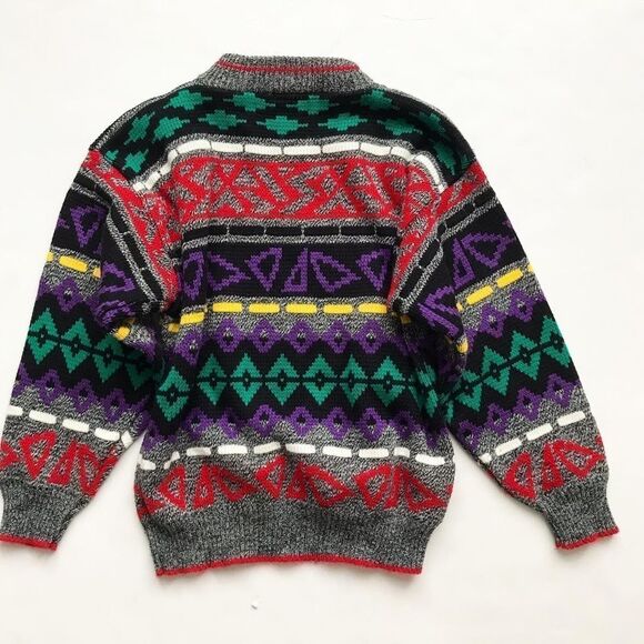 Vintage Construction Project Coogi style knit sweater EUC fits like 8-9Y - Picture 7 of 7